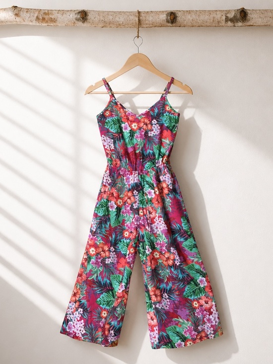 Show Me Your MuMu Pants - Show me your mumu Pink Tropical Print Floral Jumpsuit